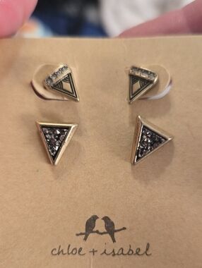 Chloe + Isabel Gold-Tone Stud Earring Duo with Druzy. African Plains: Amulet